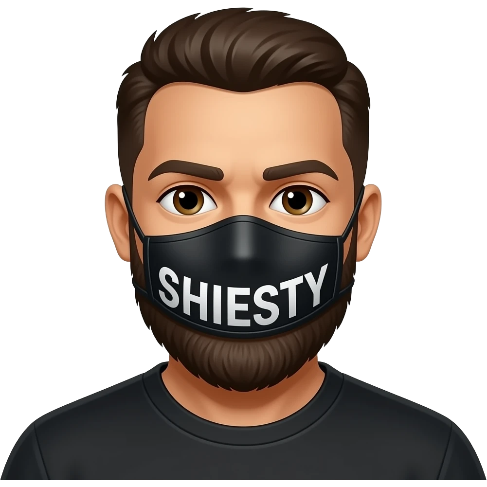 Shiesty mask on a white guy with a beard emoji