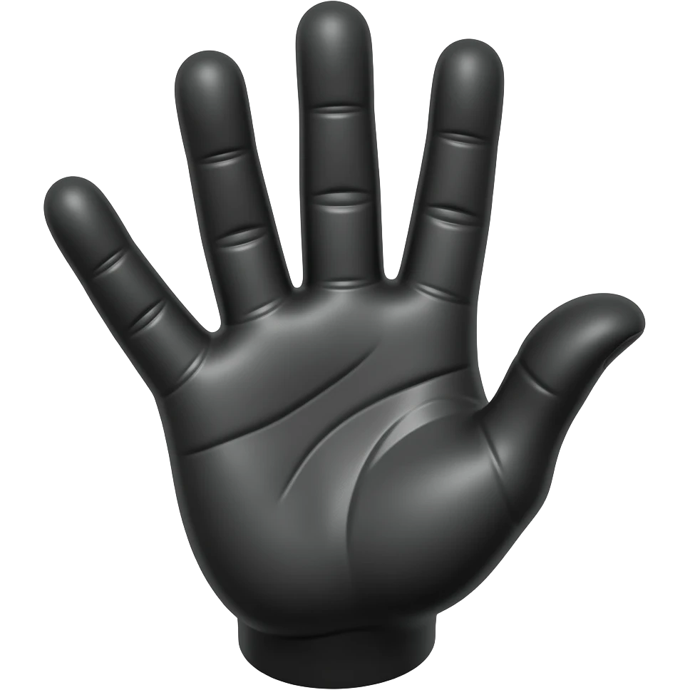 Hand making a 3 black skin emoji