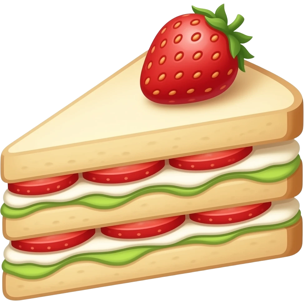 only strawberry and cream sando no green split in triangle emoji