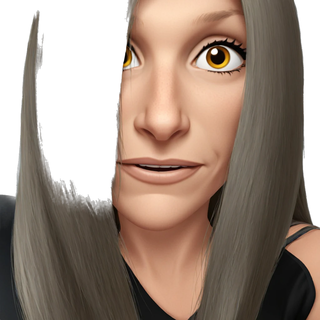 smiling girl with long hair emoji