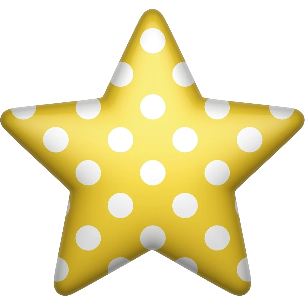 YELLOW AND WHITE POLKA DOT STAR  STAR emoji