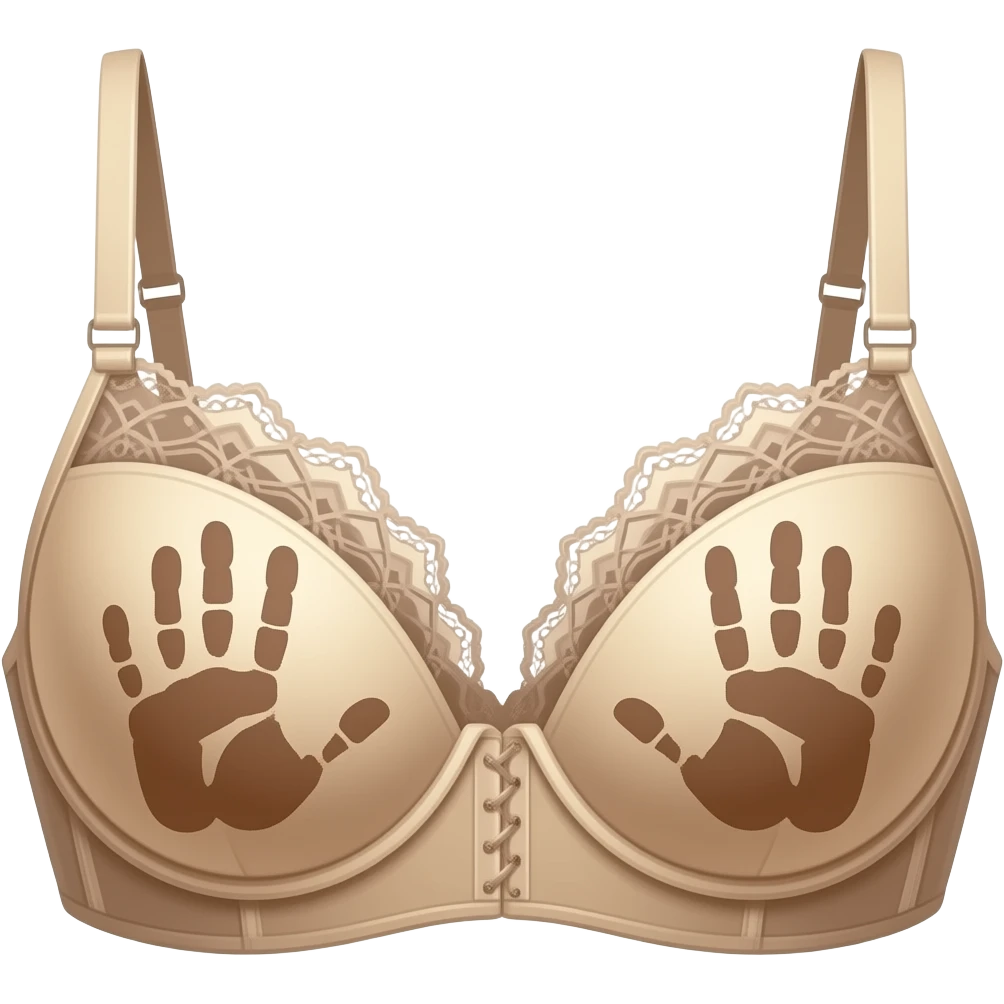 Seins avec soutif avec traces de mains emoji