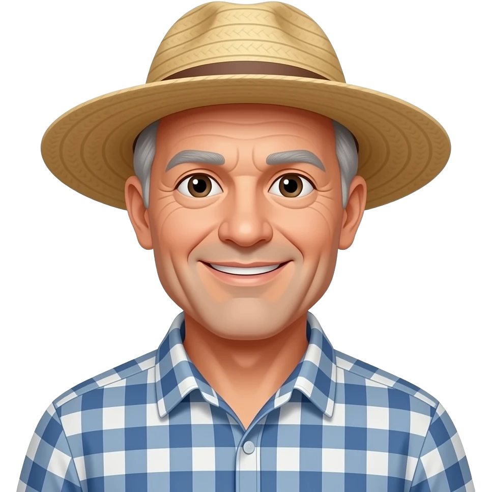 no beard, no mustache 69-year-old man and fig famer emoji