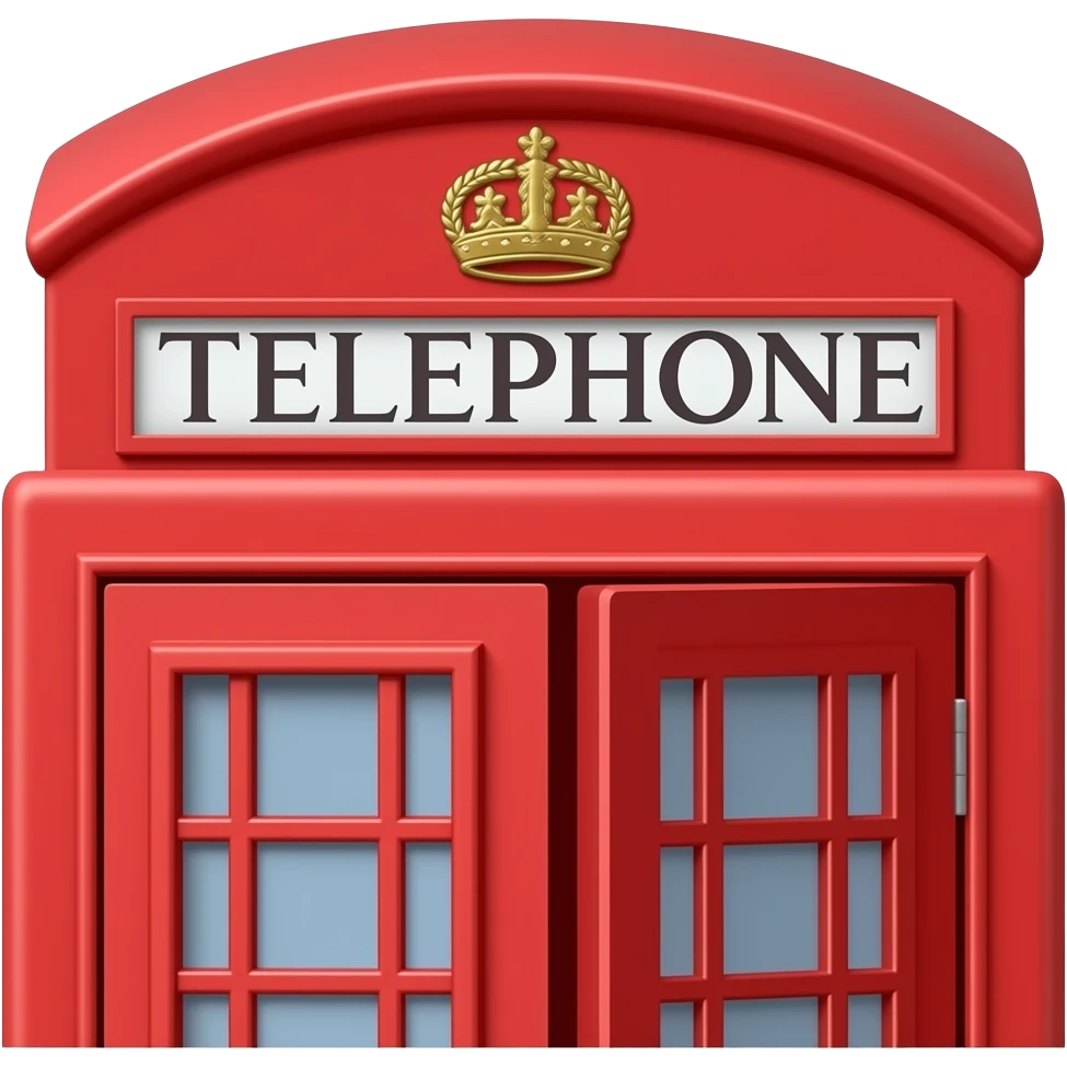 Telephone booth white background emoji