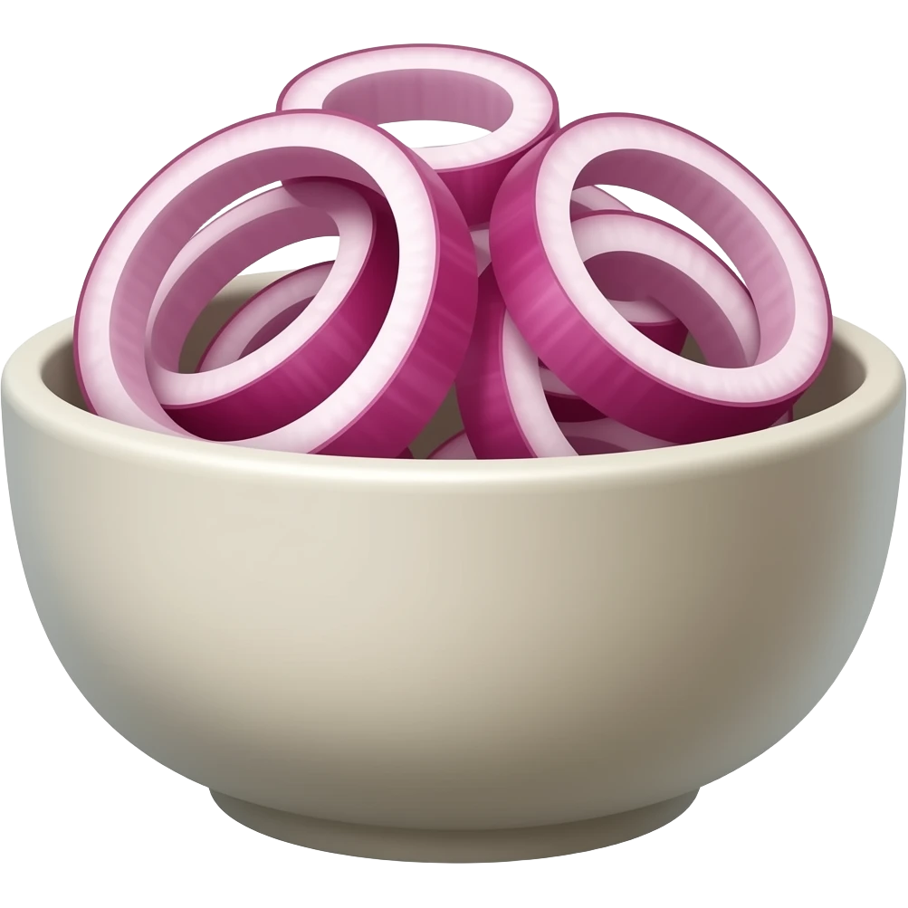 red onion rings in bowl emoji