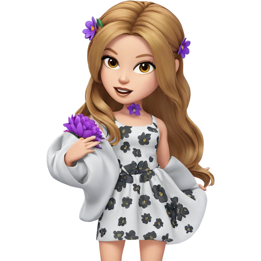 girl with flower in hair emoji