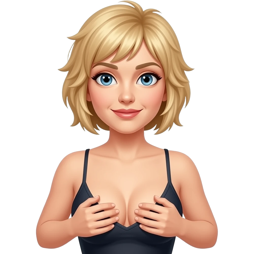 Tit grabbing short spicky blonde hair woman emoji