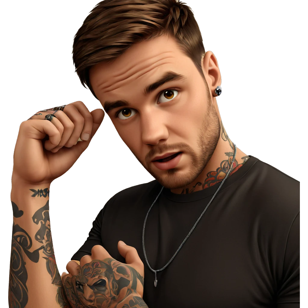 male portrait with tattoos emoji