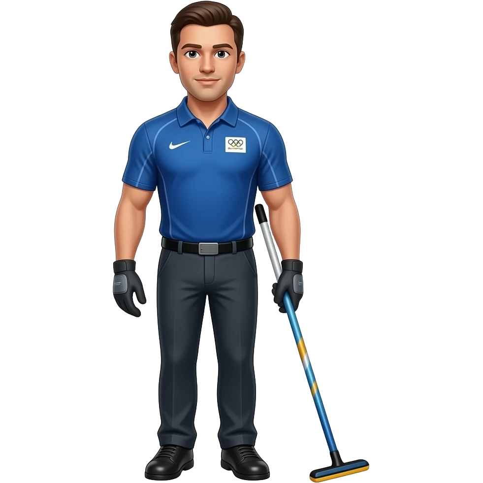 USA Olympic Male Curling player Blue emoji