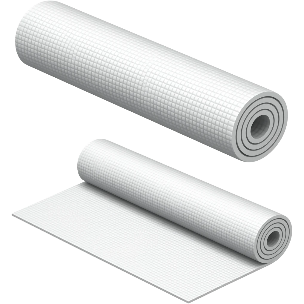 two yoga mats white emoji