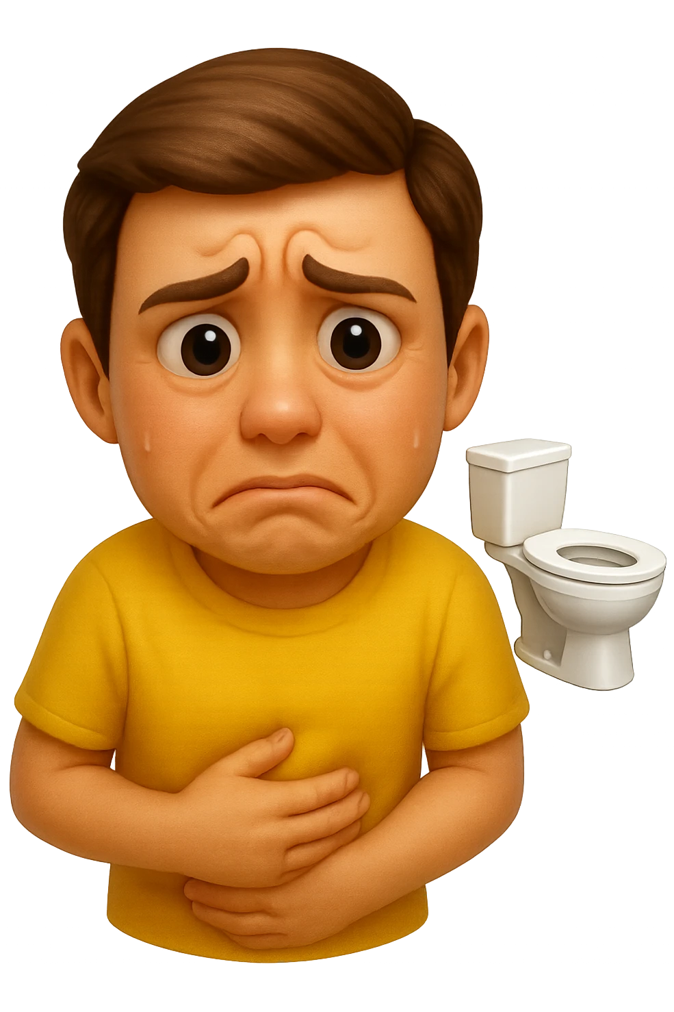 emoji stile iphone che riguarda l'argomento "stipsi/andrò al bagno oggi?", iperrealistico 4k emoji