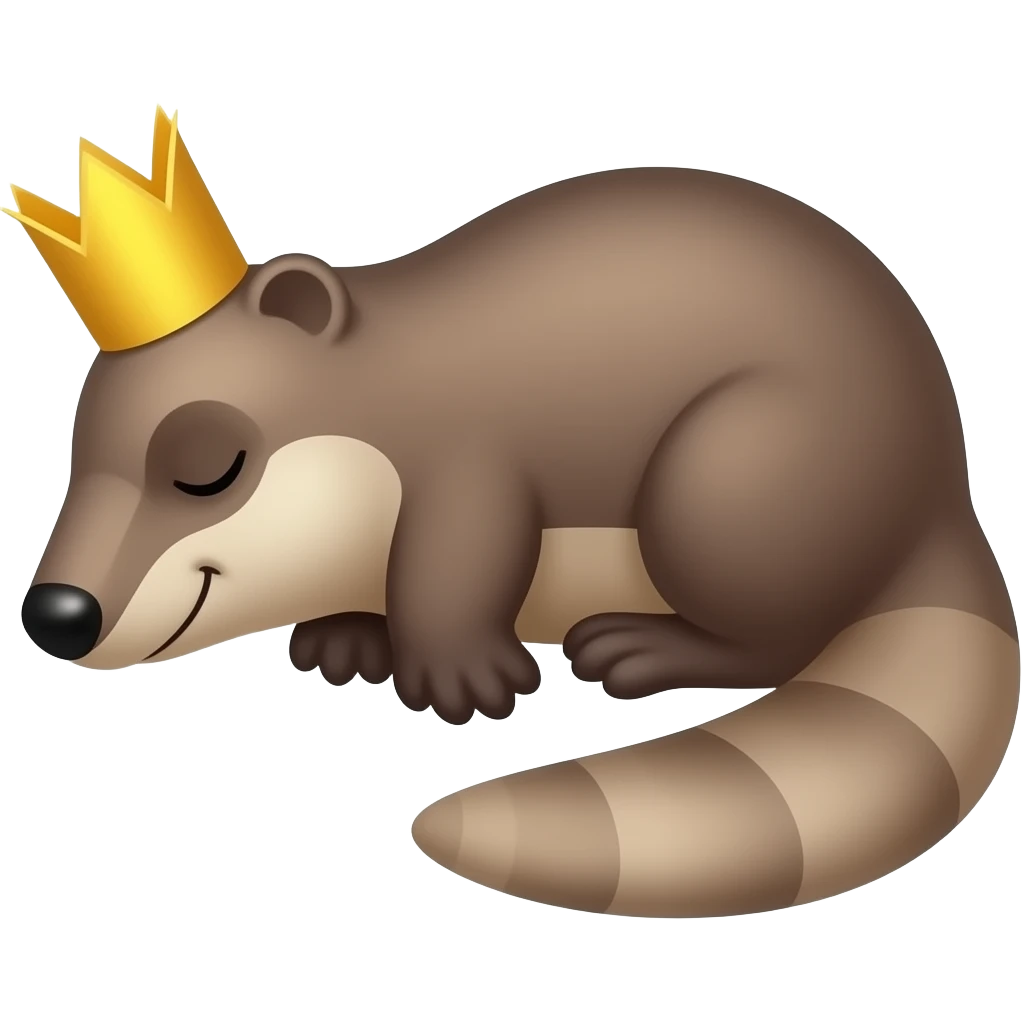 I want the platypus to be sleeping with one eye open and to have a crown on his head emoji
