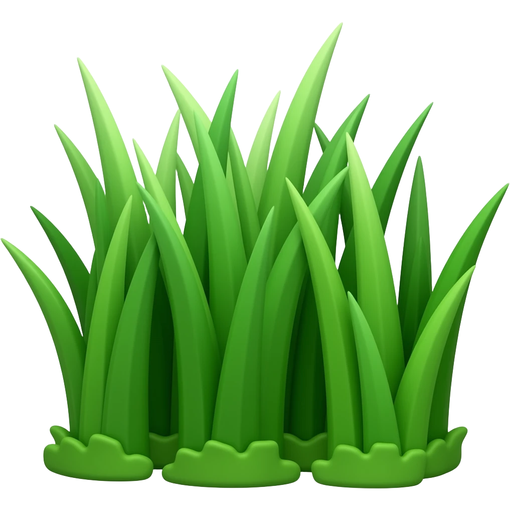 нарисуй траву с лоском и объемную emoji