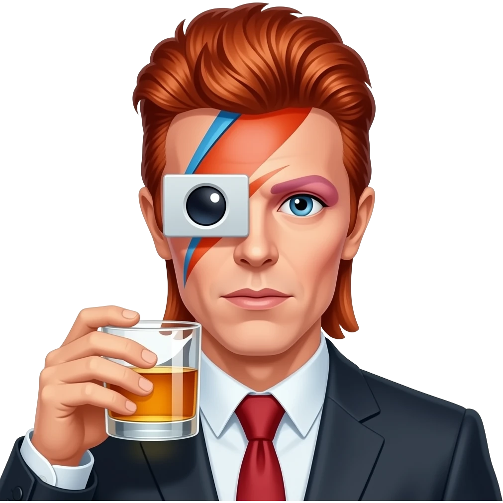 david bowie drinking whiskey while looking through viewmaster emoji