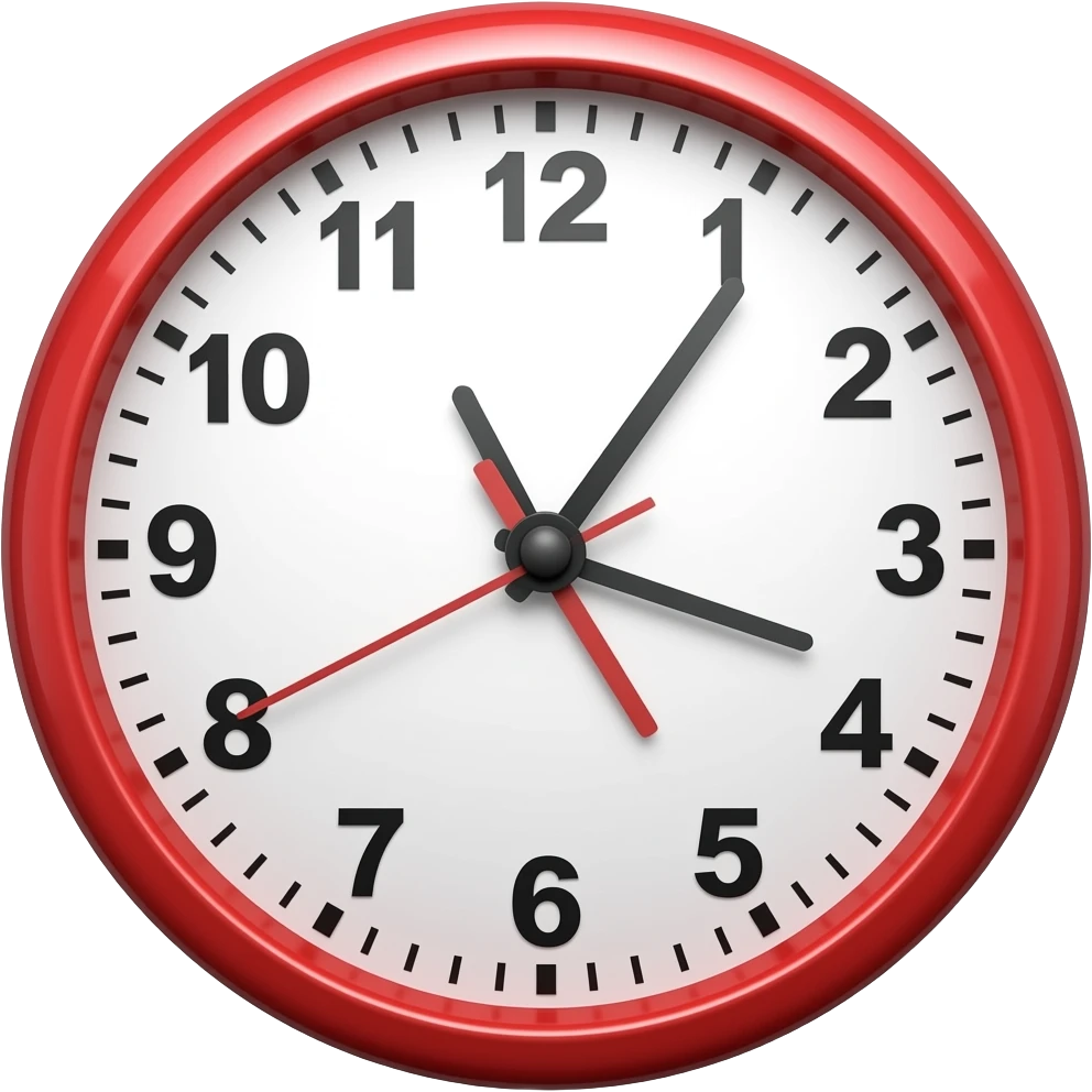 Emoji que represente un reloj que ya no tiene tiempo y que esté en rojo emoji