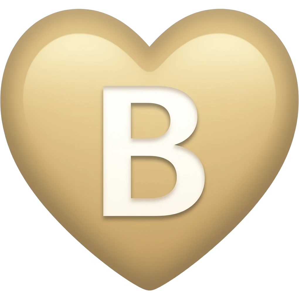 Corazón beige con letra B endentro emoji