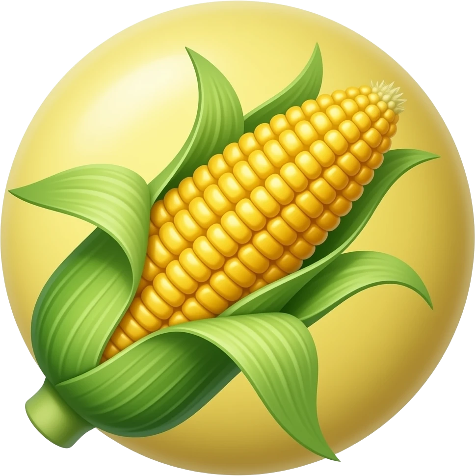 a ball made out of corn pointing emoji