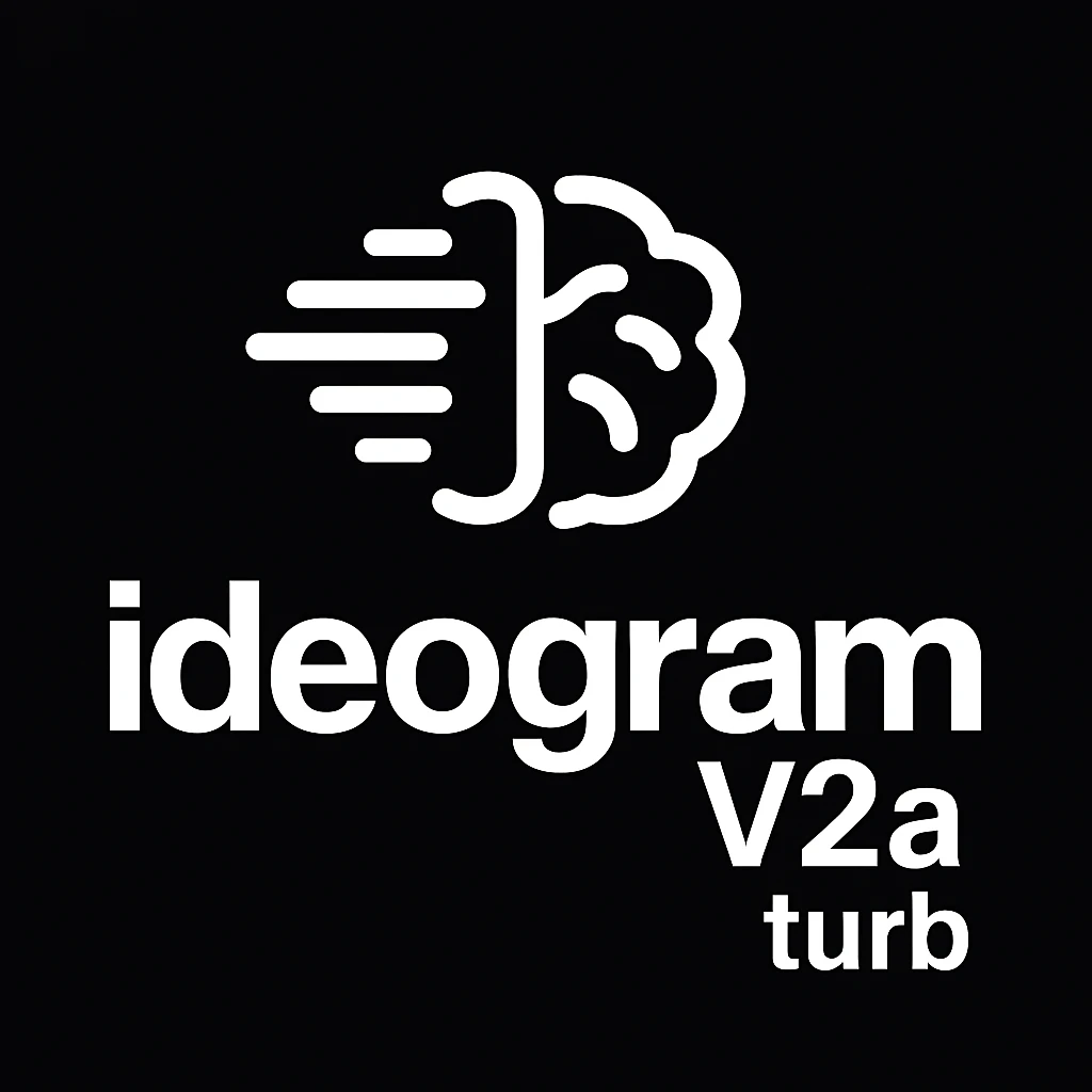 recreate this logo with text of "ideogram V2a turb", MAKE IT FIT IN SQAURE  emoji
