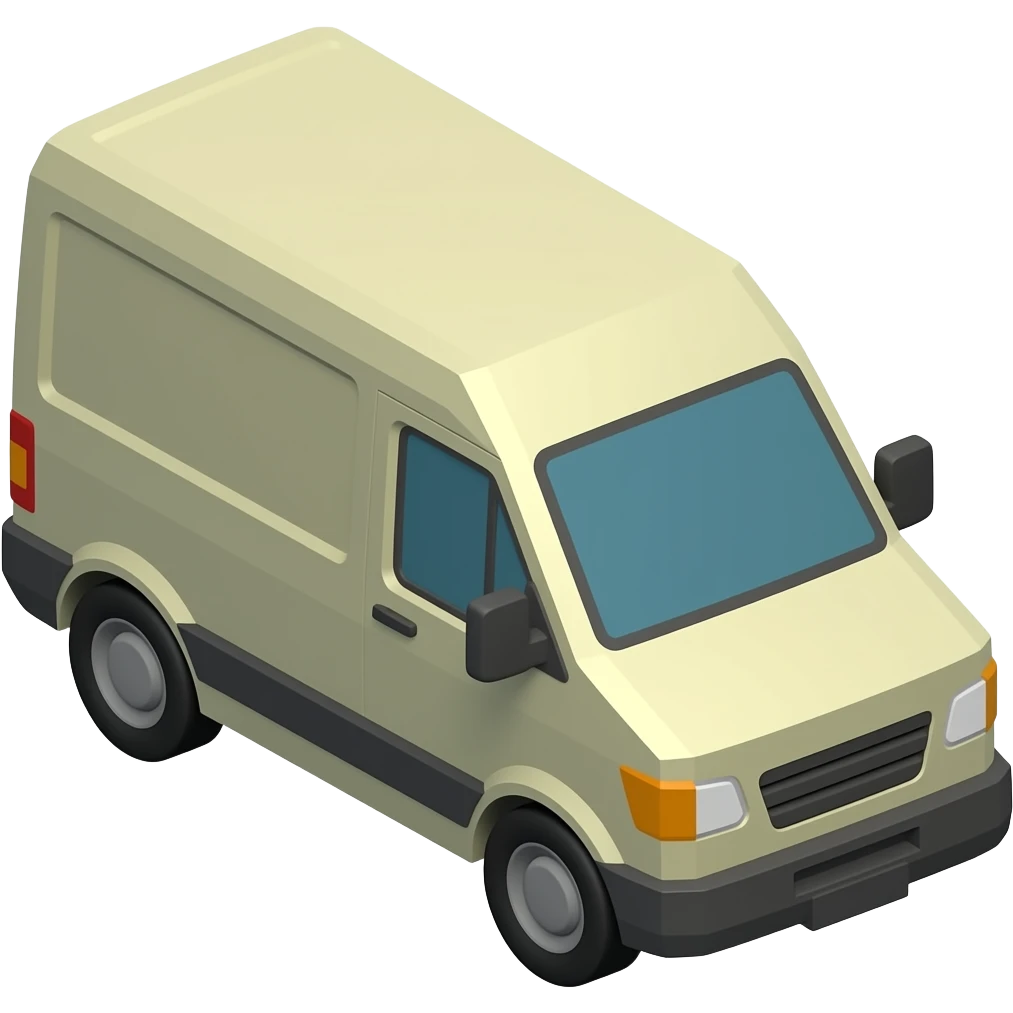 3d low poly van emoji