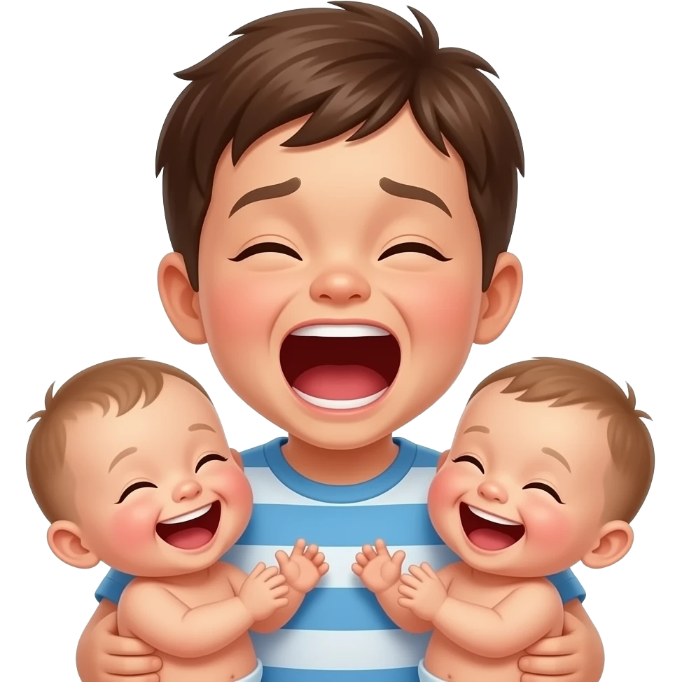 screaming child whi5h babys laughing at him emoji