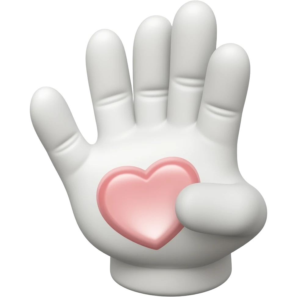 White Glove with ♥️ on thumb emoji