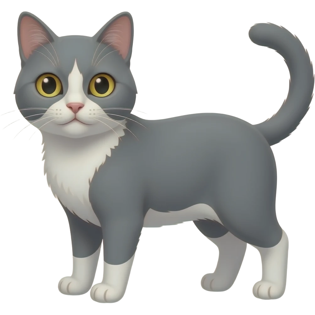 cat gray no white emoji