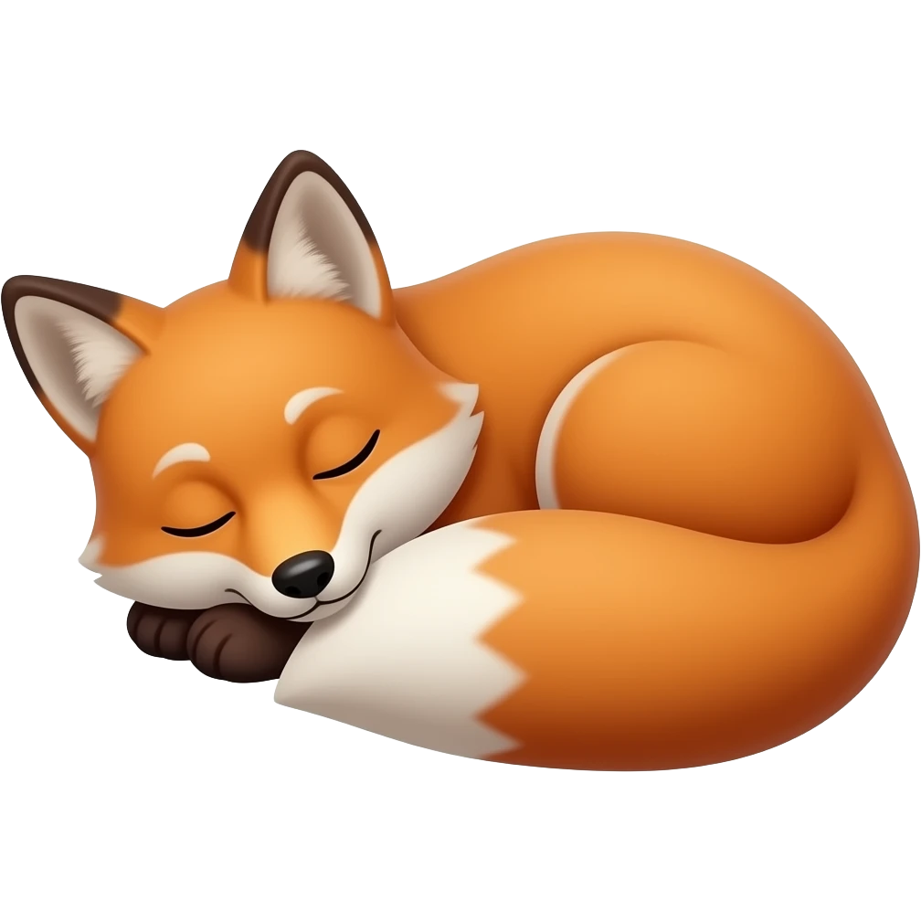 Fox curled up sleeping emoji
