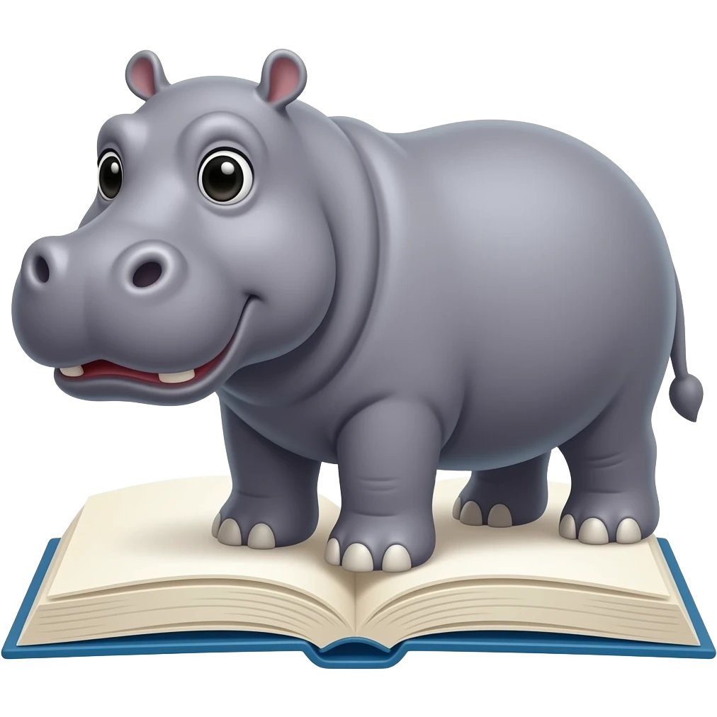 Book about hippoes emoji