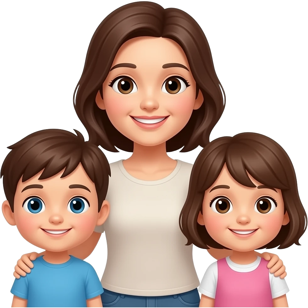 Mom standing next to children emoji