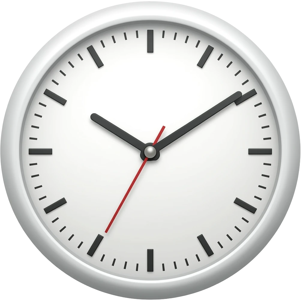 white analog clock emoji