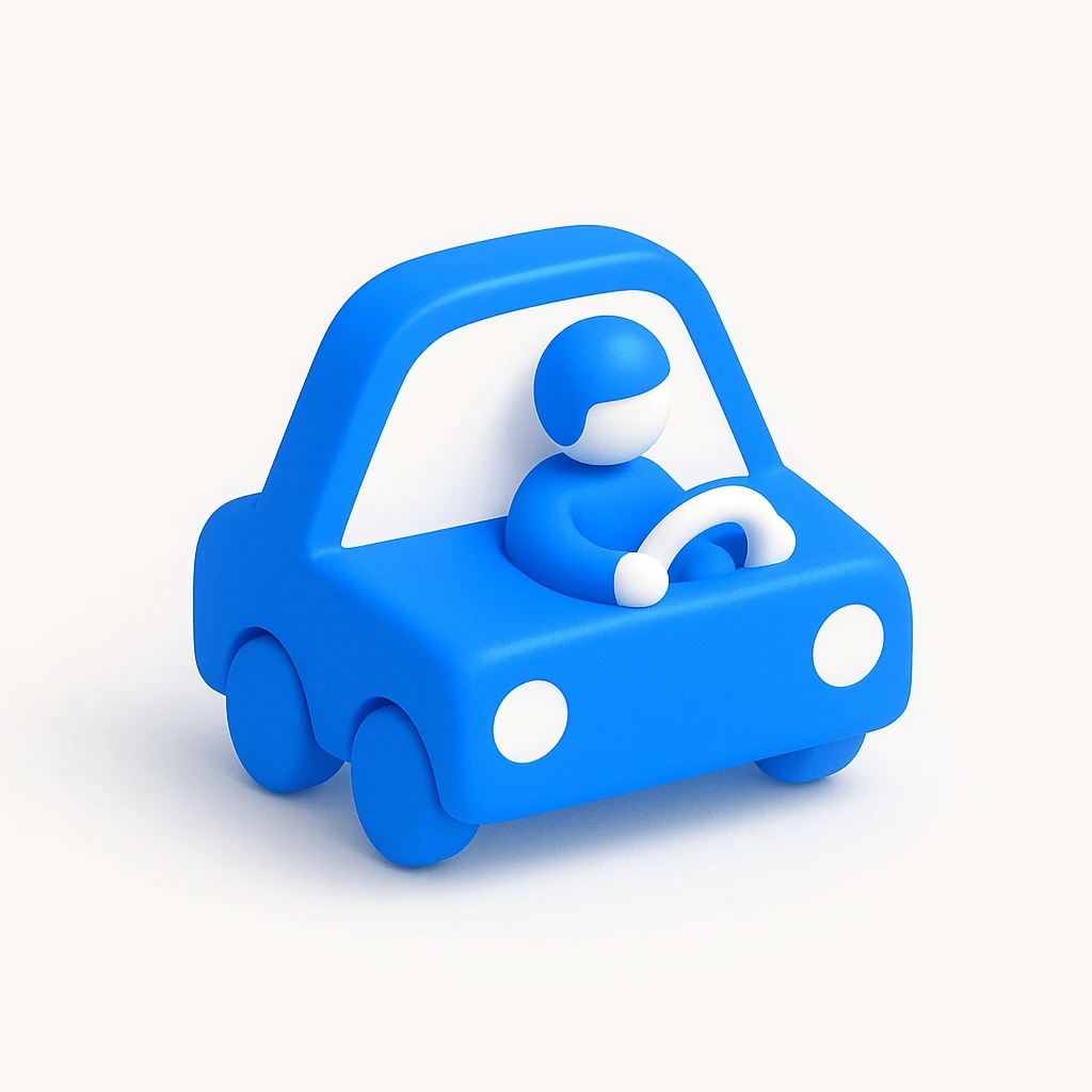 person driving a car emoji
