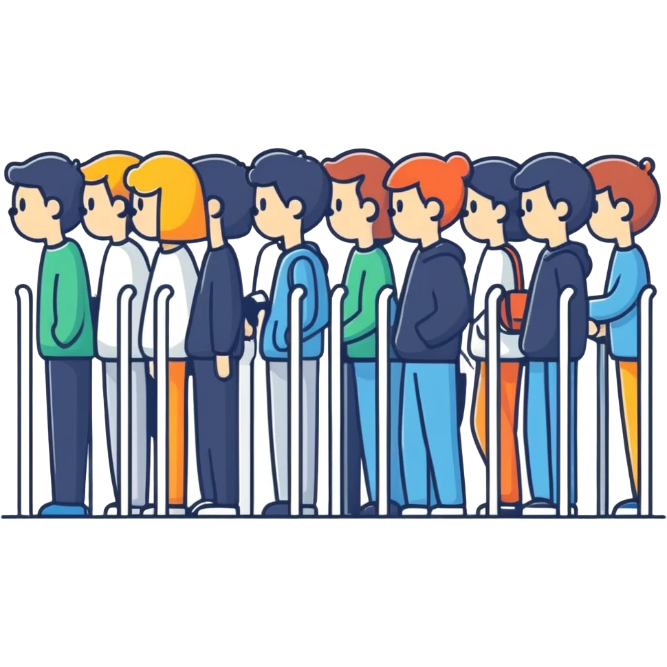 Line of people in a queue emoji