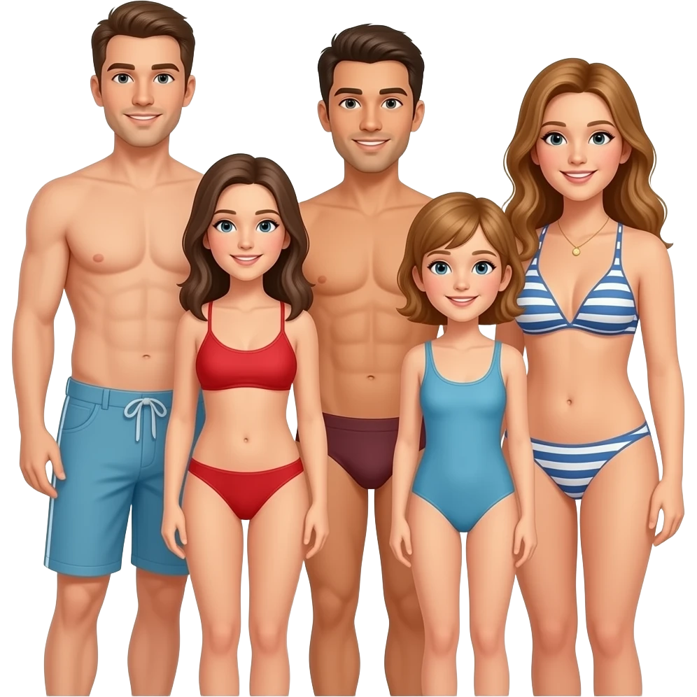 Familia nudista emoji