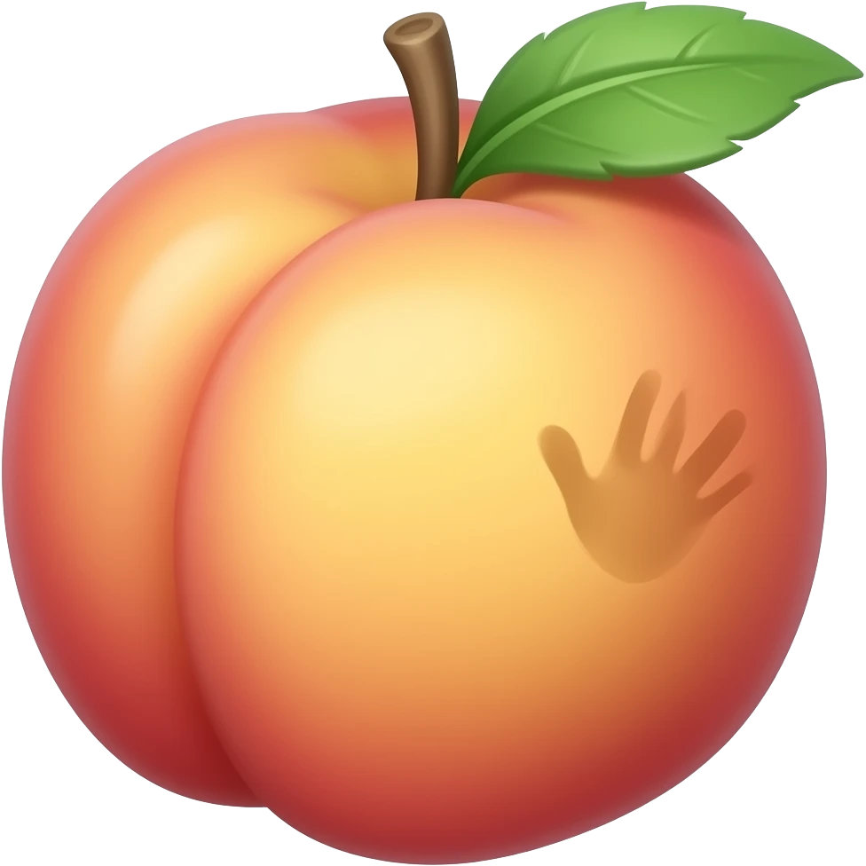 Une pêche avec un trace de claque de main dessus emoji