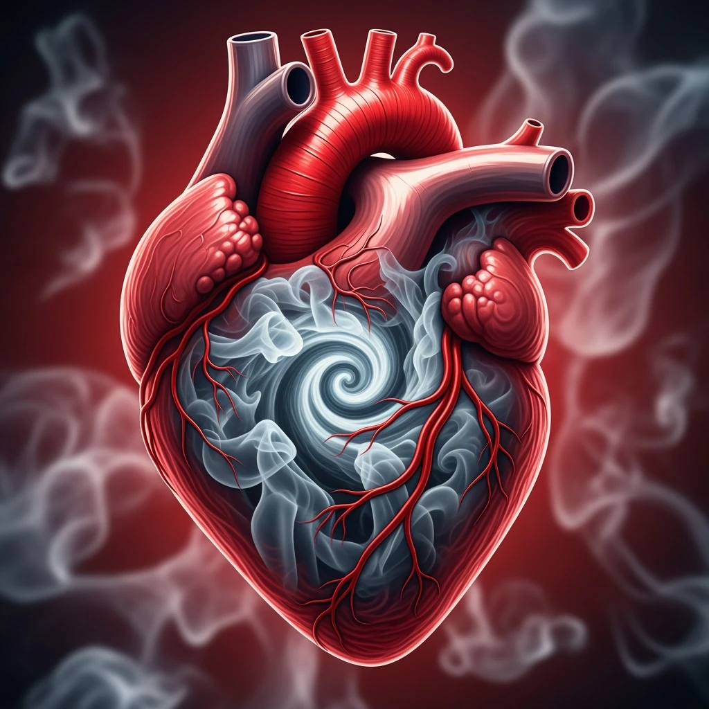 heart with swirling smoke inside, ultra detailed emoji