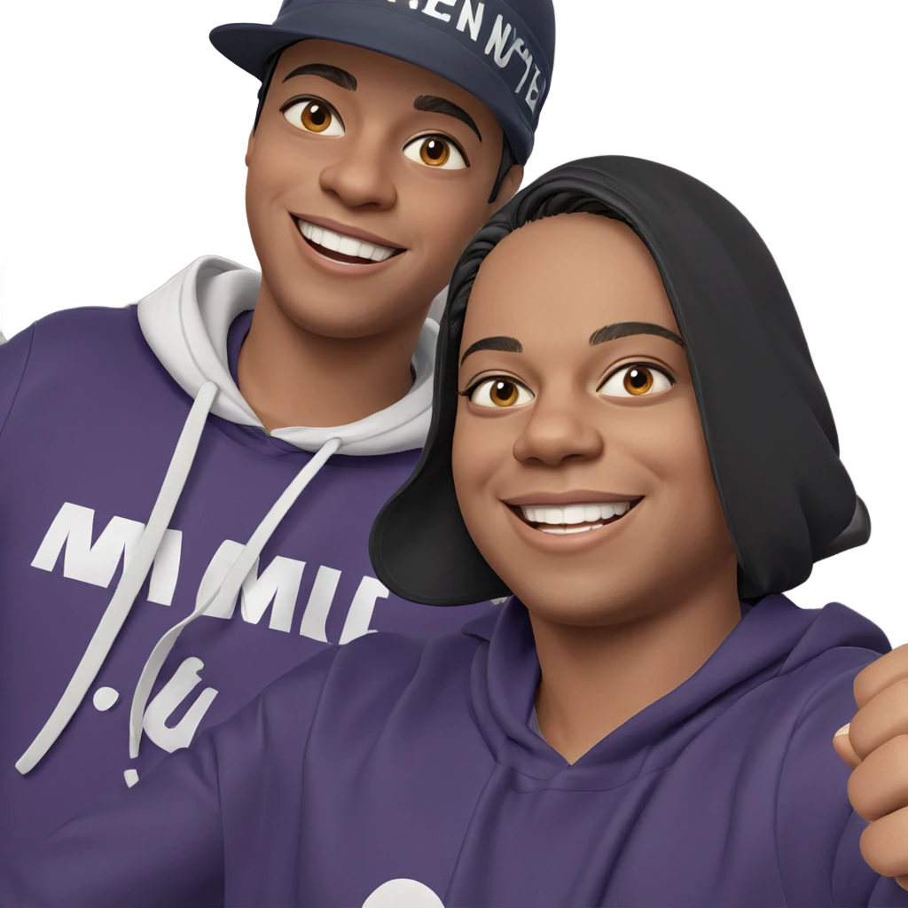 smiling boy in hoodie selfie emoji