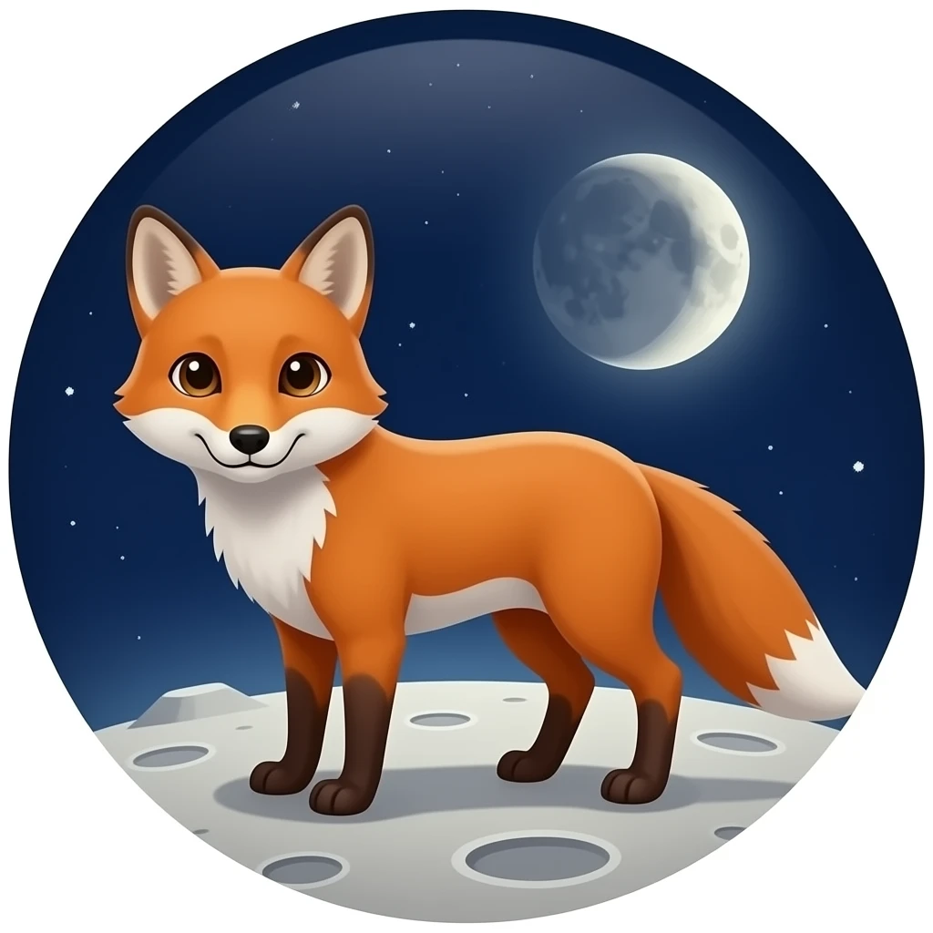Fox on the moon emoji