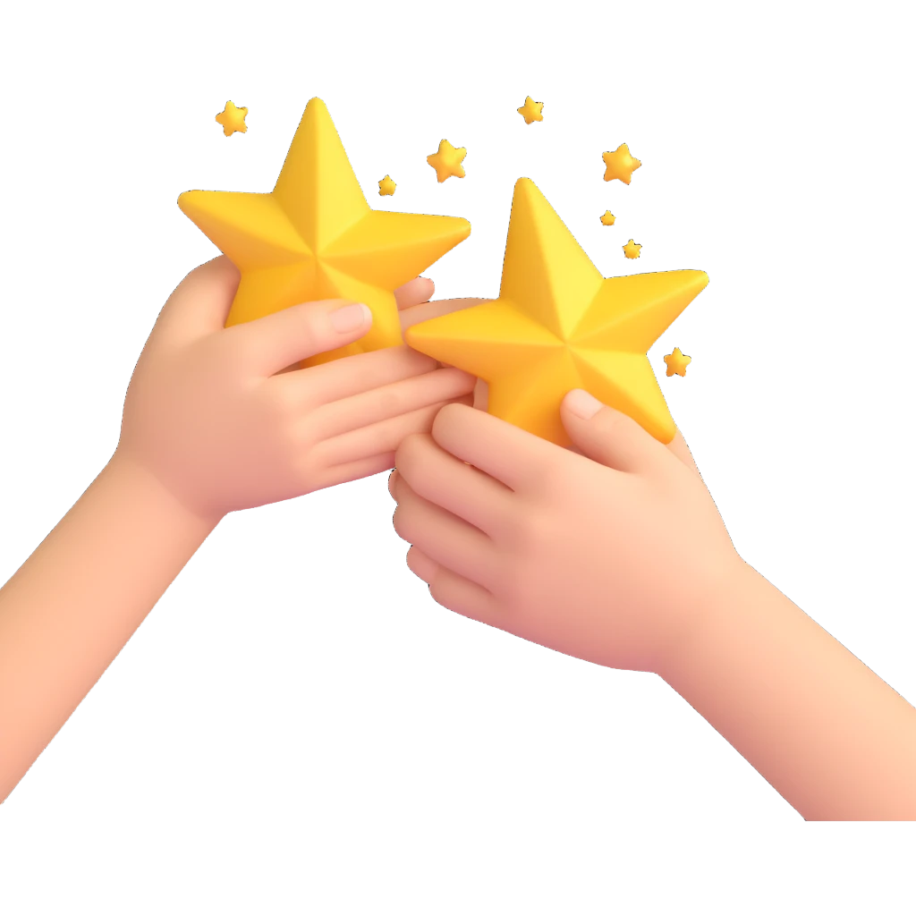 two hands shaking with sparkles emoji