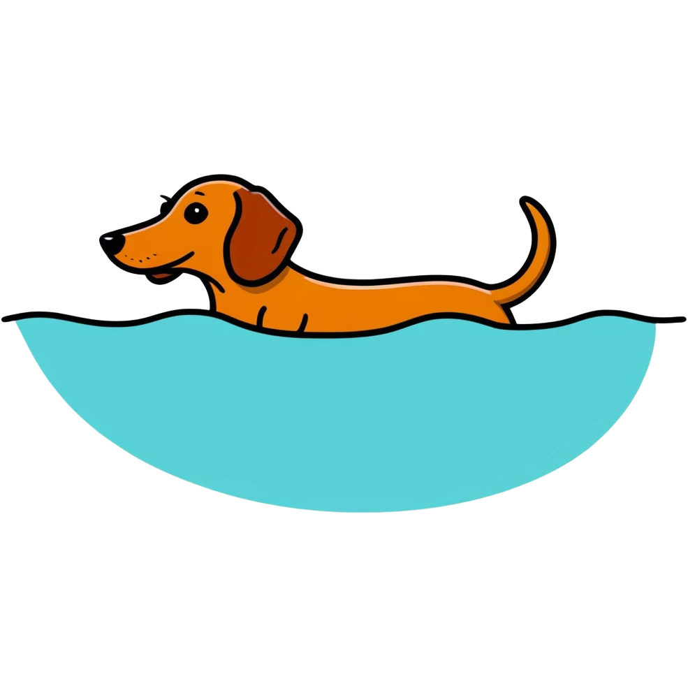 Dachshund swimming emoji