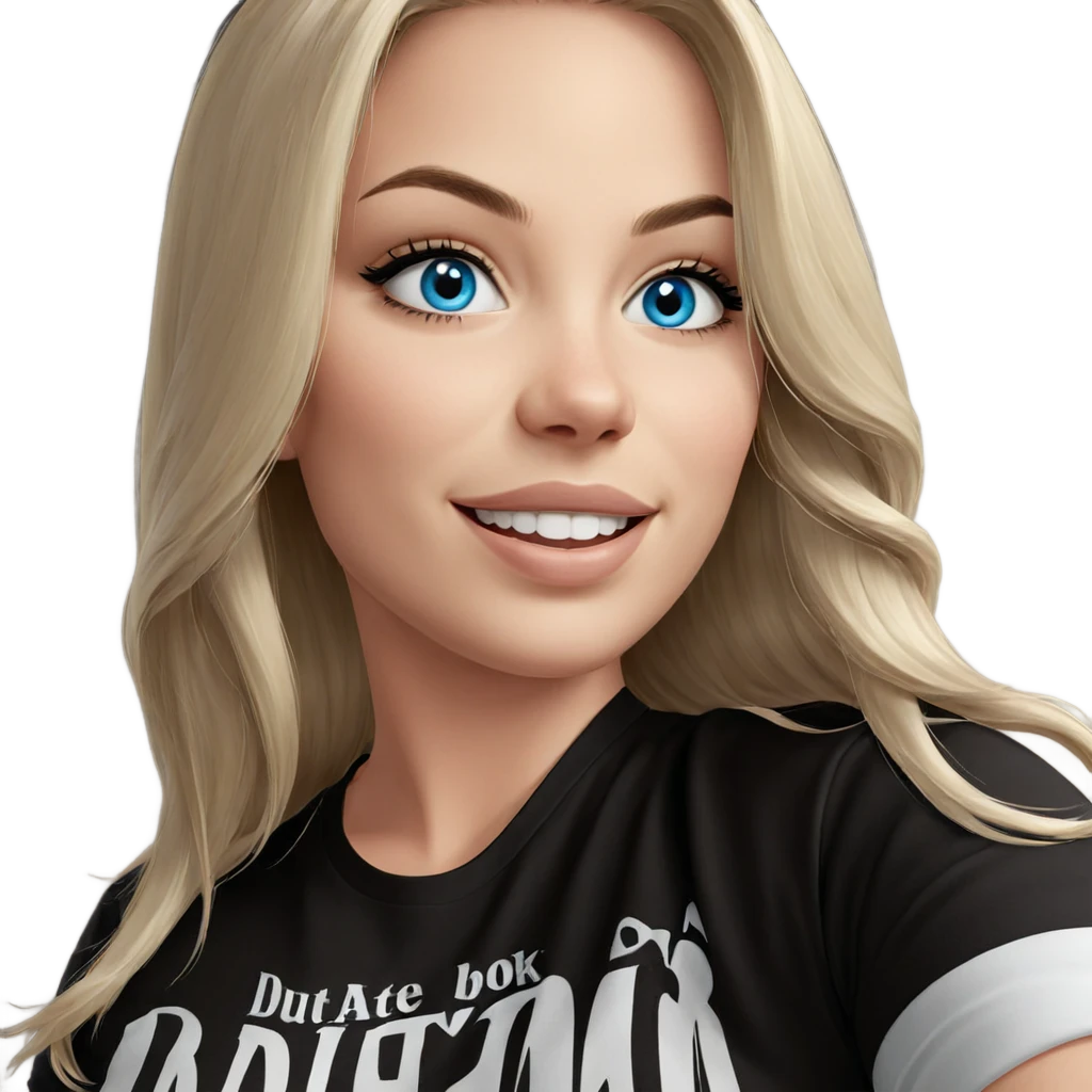 smiling girl with blue eyes emoji