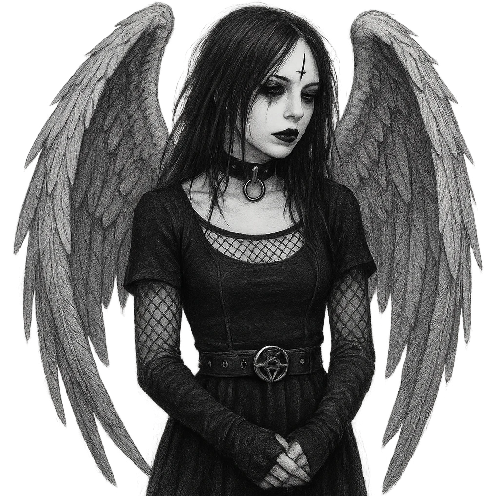 goth angel  object remove background    emoji