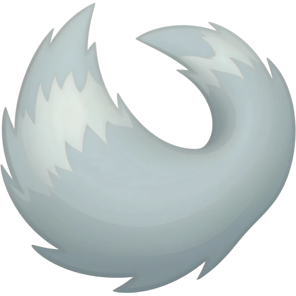 White wolf tail emoji