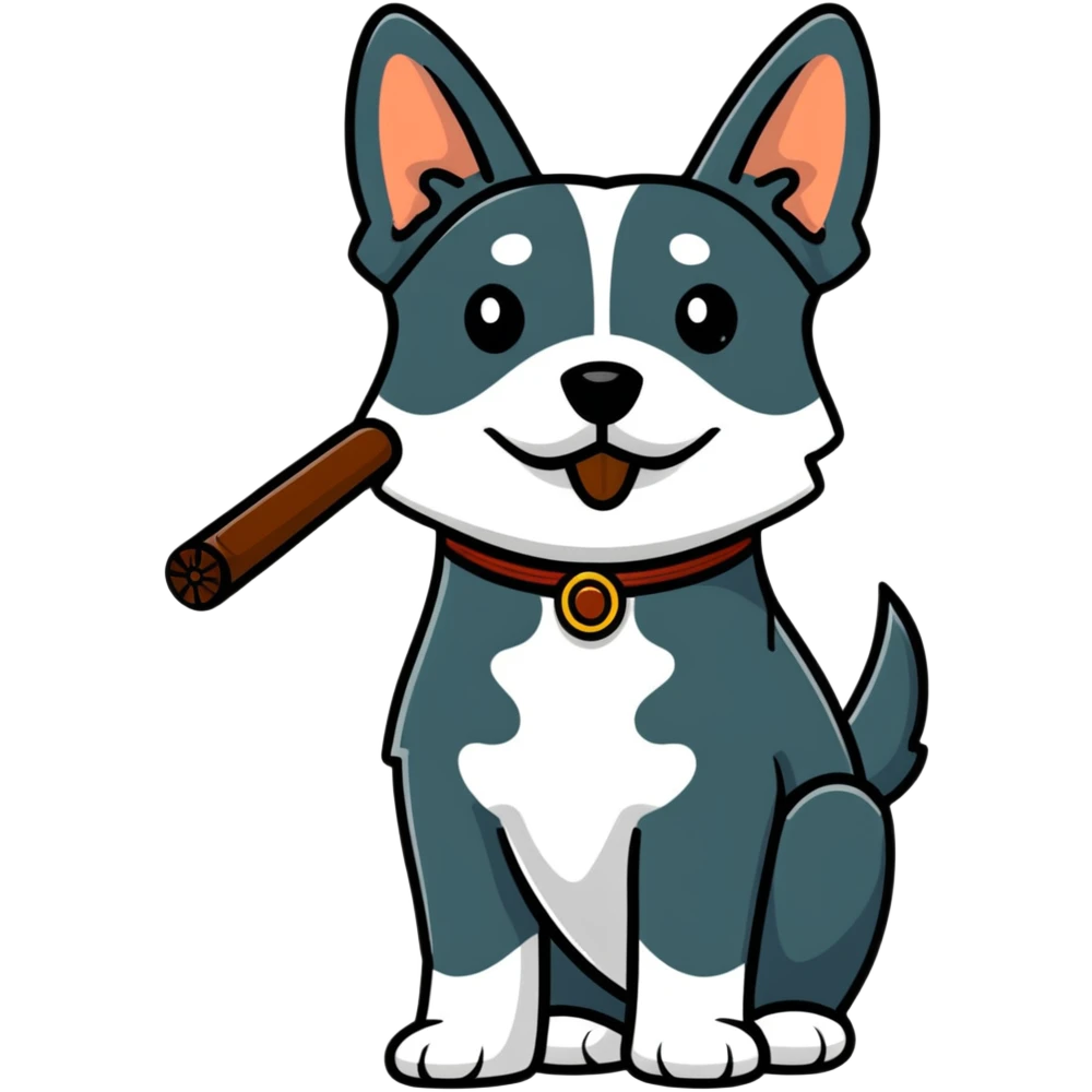 Dog with a cigar emoji