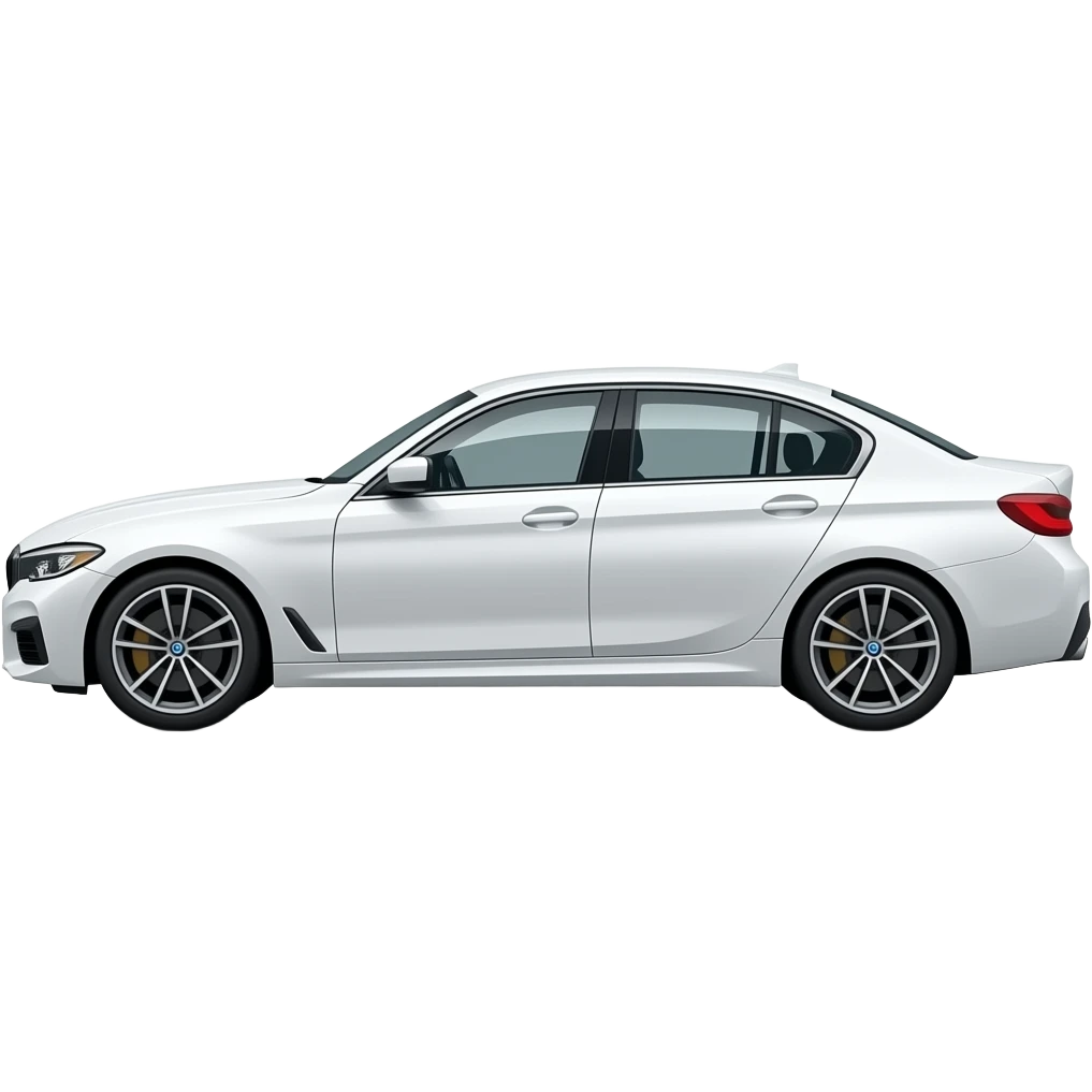 bmw white sedan side full car emoji