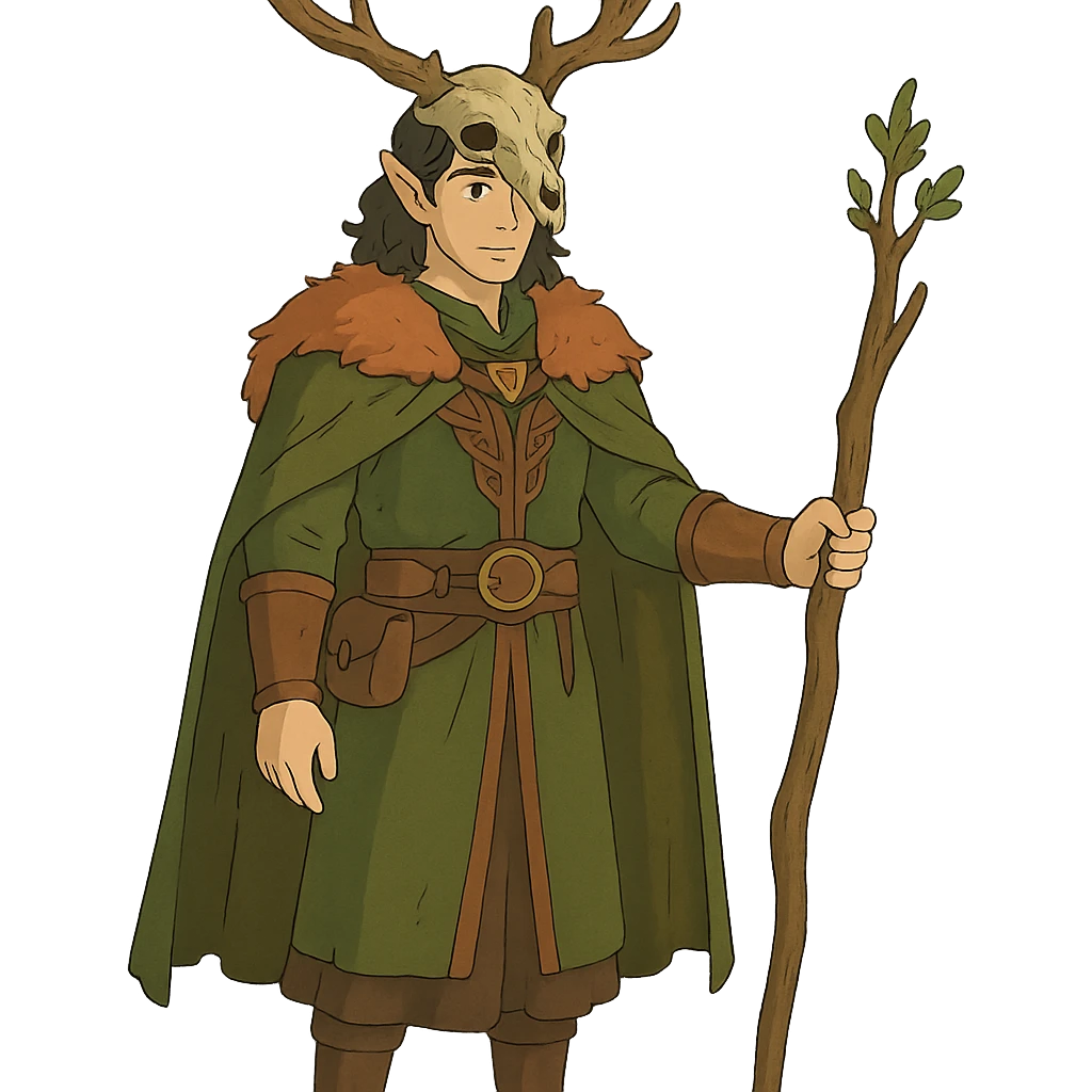 ghibli style Baldur's Gate 3 druid character emoji