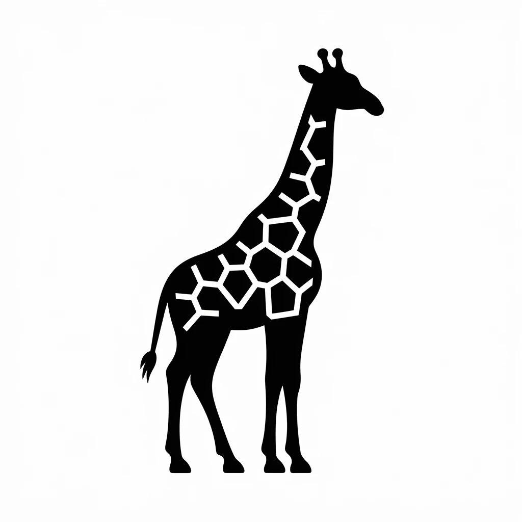 Giraffe icon black silhouette emoji