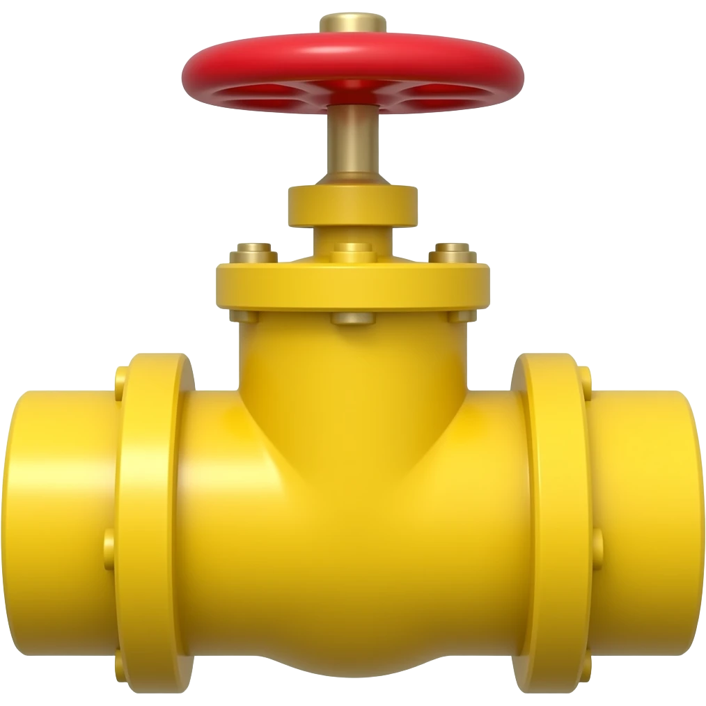 straight yellow pipe with red valve on top emoji