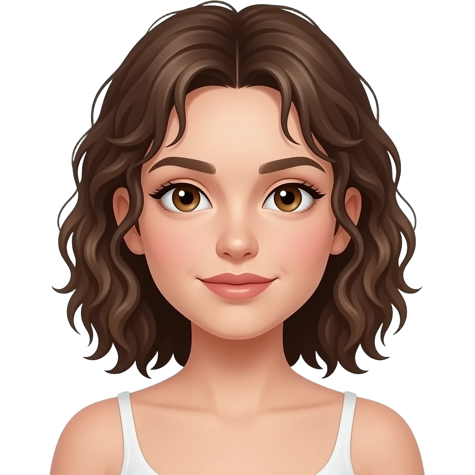 Ihre locken fangen eher unten an unter den Ohren Sie hat eher über der Schulter lang  starke so diese nassen und Schulter lang locken die man immer mit den fingern machen soll die fangen eher unten an und sind nicht so voluminös . Braune Augen. Sie hat eher ein junges Gesicht emoji