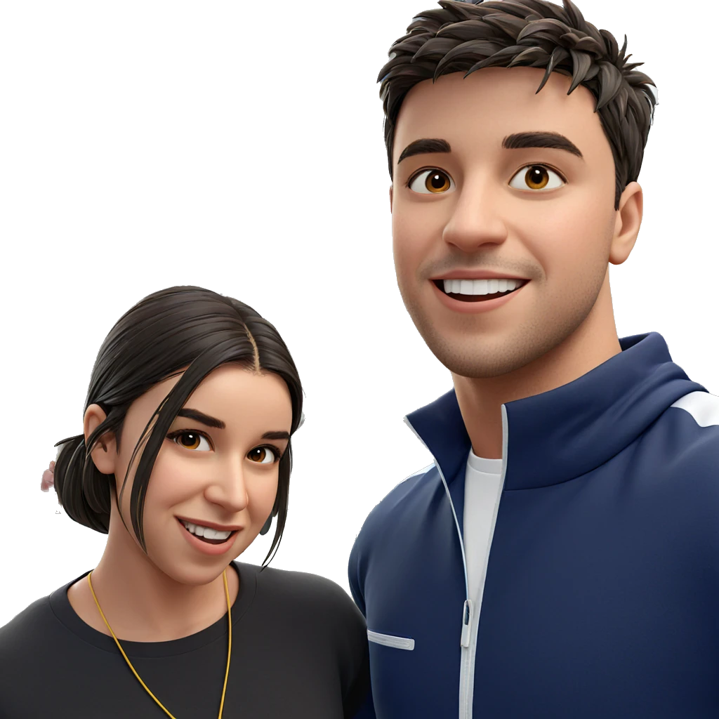 happy girl and boy outdoors emoji