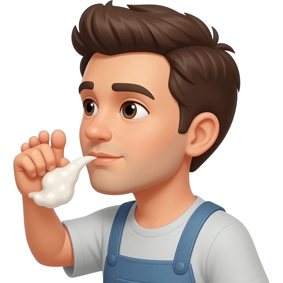 A nose smelling toes emoji